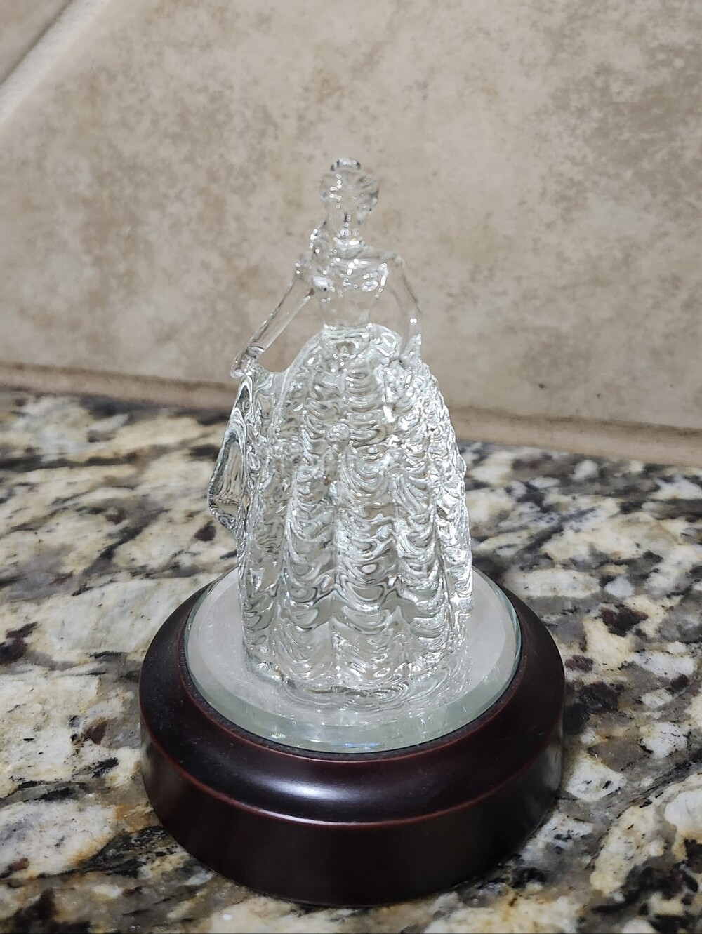 Disney Beauty And The Beast Princess Belle Clear Glass Figurine Art Decor